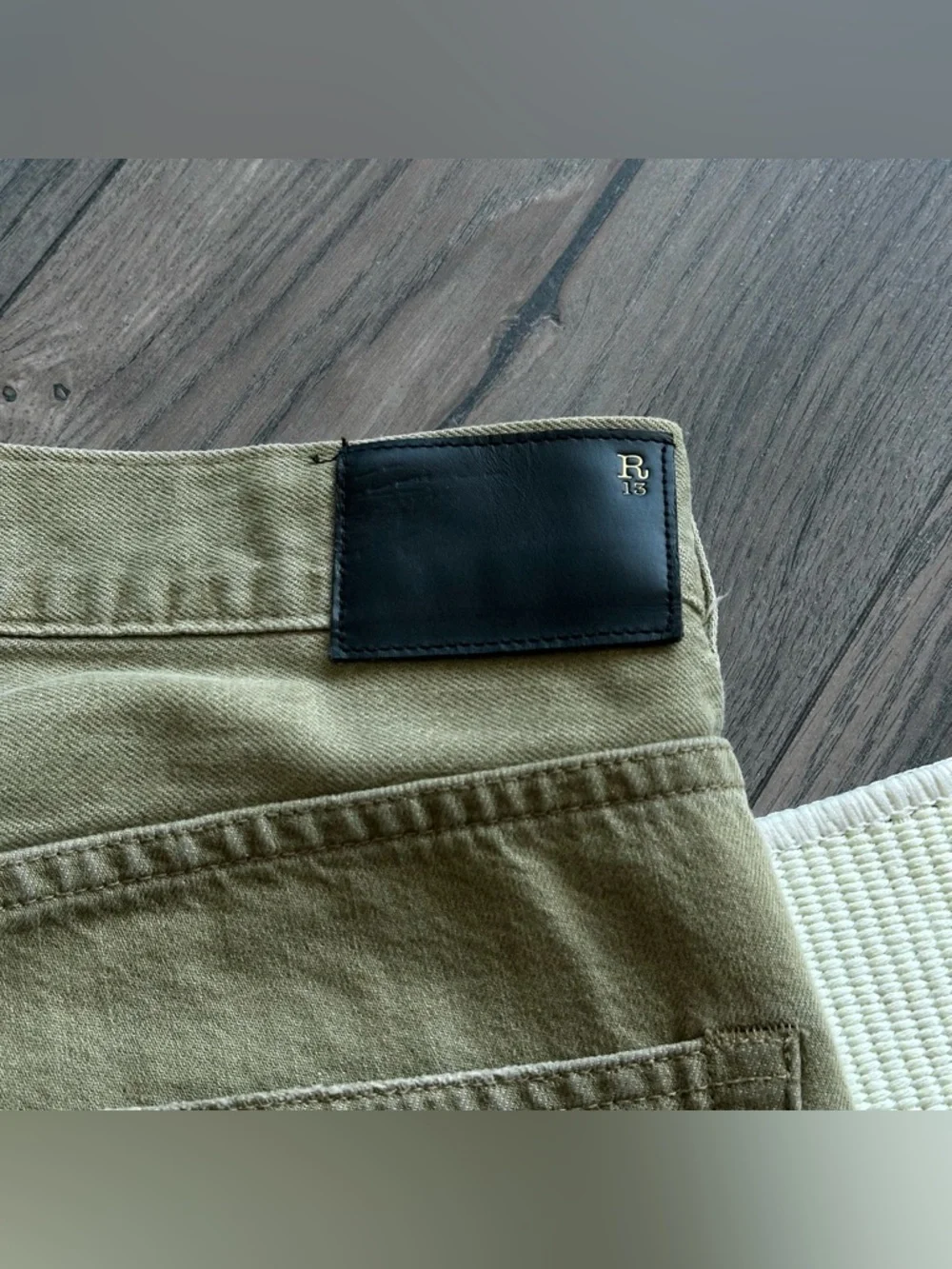 R13 Crossover Distressed Moss Green Jeans - Picture 14 of 14